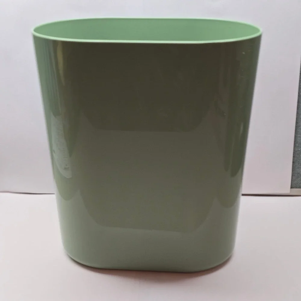 Rubbermaid 7612 Wastebasket Vintage Sage Green Oval Trash Can Retro MCM Style
